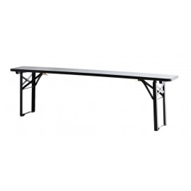 madam stoltz banc pliable bois metal noir 160 cm NFWU-2410L-B