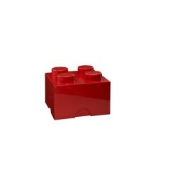 Boîte rangement Lego rouge M 4 plots