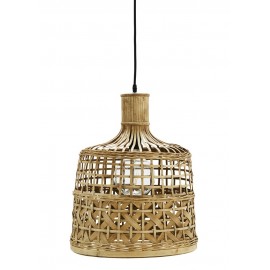 madam stoltz lampe suspension bambou naturel tresse style campagne chic