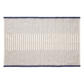 hubsch tapis design coton blanc bleu 700902