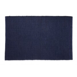 hubsch tapis design coton bleu indigo uni 700903