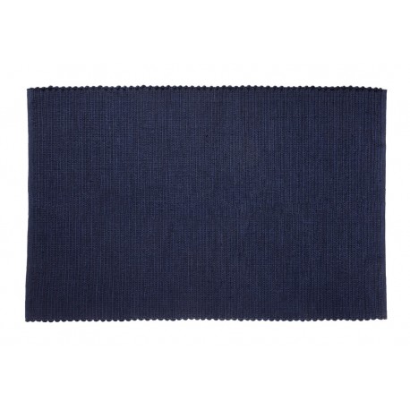 Tapis design coton bleu uni Hübsch