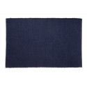 hubsch tapis design coton bleu indigo uni 700903