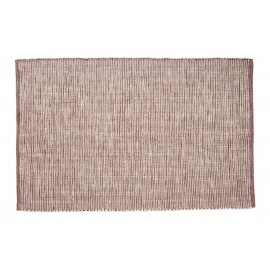 hubsch tapis design tisse coton rouge bordeaux blanc 700904