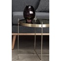 Table basse ronde métal doré laiton miroir Hübsch