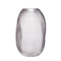 Vase verre froissé texturé fumé gris Hübsch