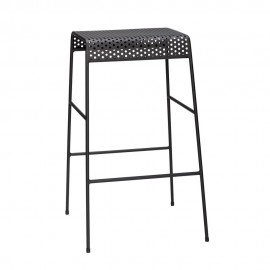 Tabouret de bar design métal perforé Hübsch noir