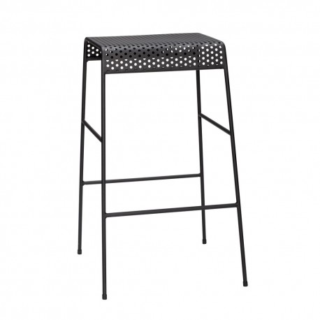 Tabouret de bar design métal noir perforé Hübsch