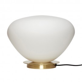 hubsch lampe de table classique chic laiton verre blanc 990910