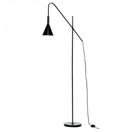 hubsch lampadaire design epure metal fin noir 990928