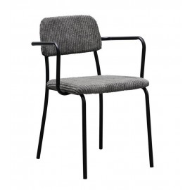 Stuhl mit Cord-Metallarmlehnen House Doctor Classico grau