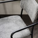 house doctor classico chaise avec accoudoirs velours cotele gris metal noir bf0511