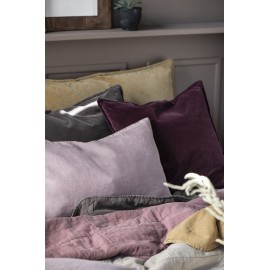 ib laursen housse de coussin rectangulaire velours jaune moutarde 50 x 70 cm