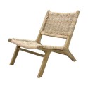 Chaise fauteuil bas lounge osier naturel HK Living