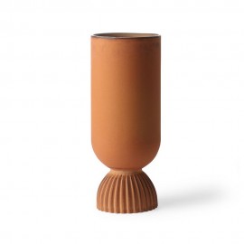 hk living vase droit style grec orange brique ceramique ACE6884