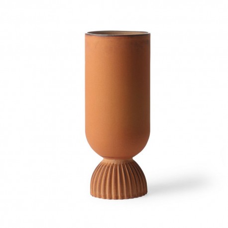 Vase droit style grec céramique HK Living orange