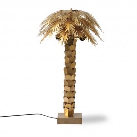 Palmen-Tischlampe aus Messing im exotischen Stil von HK Living