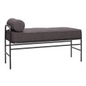 hubsch petite banquette design tissu gris metal noir 100902