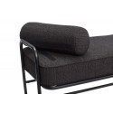 hubsch petite banquette design tissu gris metal noir 100902