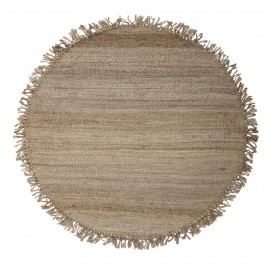 Tapis rond toile de jute naturel franges Bloomingville