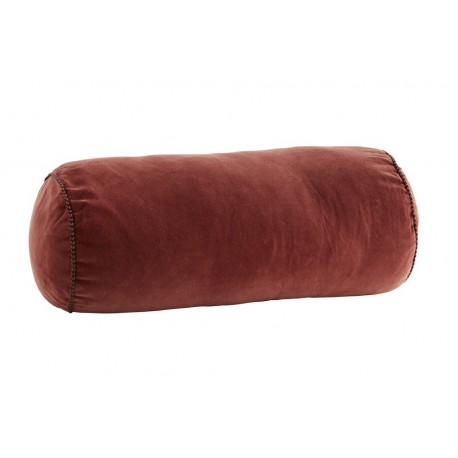 madam stoltz coussin traversin velours rouge 18CUC050RW