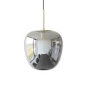 Suspension design scandinave ovale verre chromé laiton Hübsch