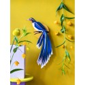 decoration murale oiseau exotique bleu studio roof paradise bird flores ttm82