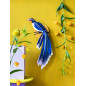 decoration murale oiseau exotique bleu studio roof paradise bird flores ttm82
