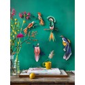 decoration murale oiseau exotique bleu studio roof paradise bird flores ttm82