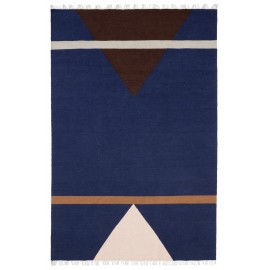 Designer Wollteppich Nordal Sharp blau