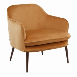 pols potten charmy fauteuil confortable velours jaune 550-020-127