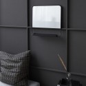 house doctor chic miroir carre avec etagere mural metal noir ph0803