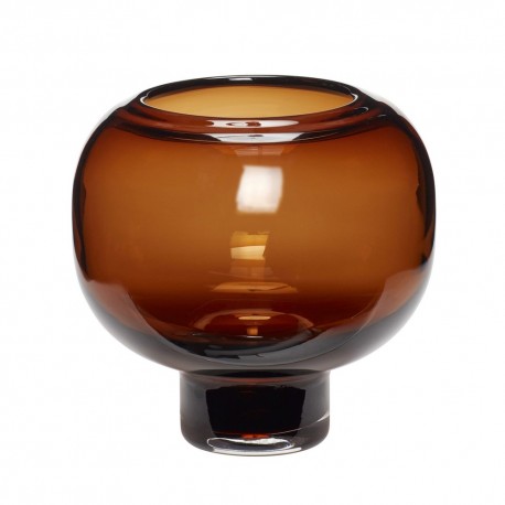 hubsch vase rond chic verre marron ambre 660901