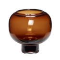 hubsch vase rond chic verre marron ambre 660901