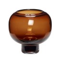 Vase rond chic verre Hübsch marron