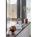 Vase rond chic verre Hübsch marron