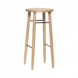 Tabouret de bar rond scandinave bois Hübsch