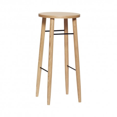 Tabouret de bar rond scandinave bois Hübsch