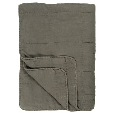 ib laursen couvre lit matelasse coton gris taupe 6208-45