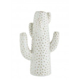 Weiße Kaktusvase aus Steinzeug von Madam Stoltz