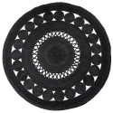 Tapis rond jute tressé ajouré Nordal noir
