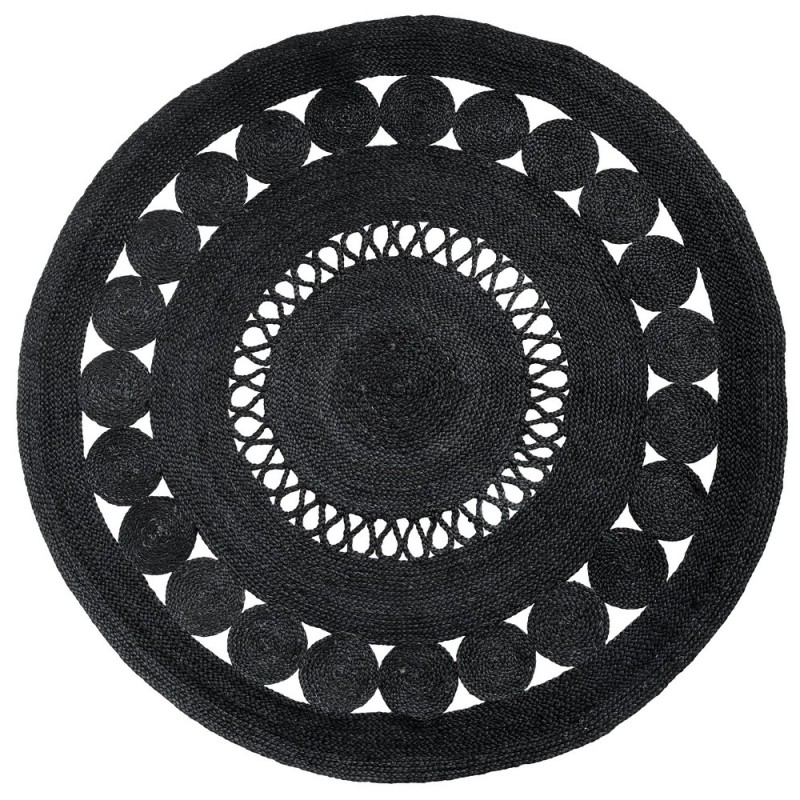 Tapis rond - Sandrigo (noir/or) 