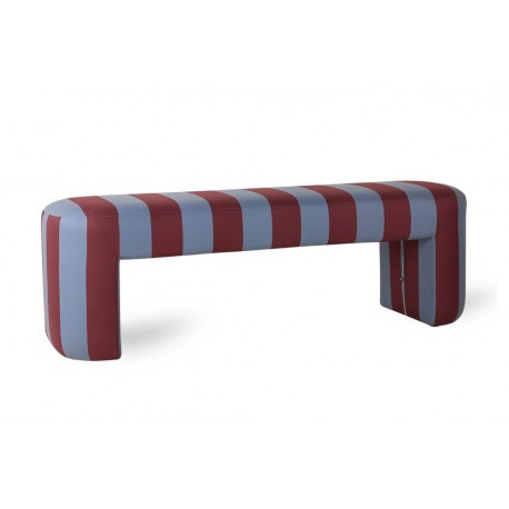 Banc design coloré tissu rayé HK Living Lobby bleu prune