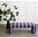 Banc design coloré tissu rayé HK Living Lobby bleu prune