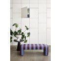 Banc design coloré tissu rayé HK Living Lobby bleu prune