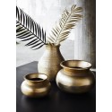 madam stoltz cache pot vase en aluminium dore