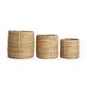 Set de 3 paniers ronds rotin House Doctor Chaka