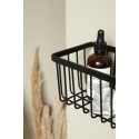 petite etagere panier mural salle de bains metal noir house doctor basket