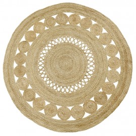 nordal ball tapis jute naturel rond ajoure 8577