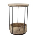 bloomingville willie table d appoint ronde style campagne bois metal